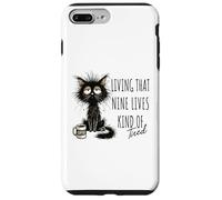Funny Sarcastic Cat - Vivir que nueve vidas un poco cansado Carcasa para iPhone 7 Plus/8 Plus