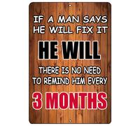 Funny Sarcastic Man Men Metal Tin Sign Wall Decor Man Cave Bar Fix It Repair Sign