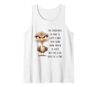 Funny Sarcastic Quote Bird No Patience Funny Shirt Men Women Camiseta sin Mangas