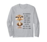 Funny Sarcastic Quote Bird No Patience Funny Shirt Men Women Manga Larga