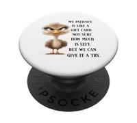 Funny Sarcastic Quote Bird No Patience Funny Shirt Men Women PopSockets PopGrip Adhesivo