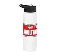 Funny Sarcastic Yes I'm Adulting Please Wait vida real Stainless Steel Insulated Water Bottle