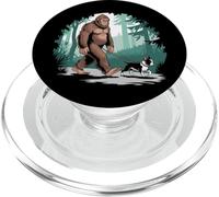 Funny Sasquatch Bigfoot Walking Boston Terrier Dog Lovers PopSockets PopGrip para MagSafe