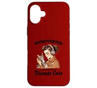Funny Sassy Cat - Introvertido pero dispuesto a discutir gatos Carcasa para iPhone 16 Plus