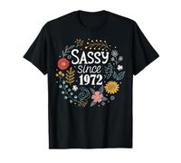 Funny Sassy Since 1972 Retro Mama Wife Sass Boho Queen Idea Camiseta