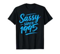 Funny Sassy since 1995 Retro Mama Wife Sass Queen Turquoise Camiseta
