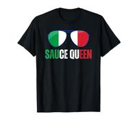 Funny Sauce Queen Italiano Diciendo Italia Bandera Cocina Nona Camiseta