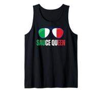 Funny Sauce Queen Italiano Diciendo Italia Bandera Cocina Nona Camiseta sin Mangas