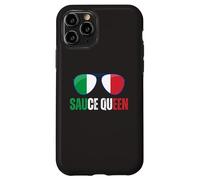 Funny Sauce Queen Italiano Diciendo Italia Bandera Cocina Nona Carcasa para iPhone 11 Pro
