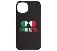 Funny Sauce Queen Italiano Diciendo Italia Bandera Cocina Nona Carcasa para iPhone 13