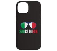 Funny Sauce Queen Italiano Diciendo Italia Bandera Cocina Nona Carcasa para iPhone 14