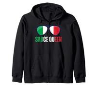 Funny Sauce Queen Italiano Diciendo Italia Bandera Cocina Nona Sudadera con Capucha