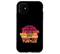 Funny Save Turtles Retro Distressed Turtle Graphic Carcasa para iPhone 11