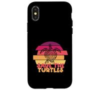 Funny Save Turtles Retro Distressed Turtle Graphic Carcasa para iPhone X/XS