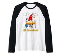 Funny Saying For Men 9 To 5 Job Home Office Humor GNOME Dad Camiseta Manga Raglan