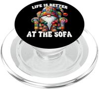 Funny Saying For Men Life Is Better At The Sofa Hippie Gnome PopSockets PopGrip para MagSafe