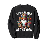 Funny Saying For Men Life Is Better At The Sofa Hippie Gnome Sudadera