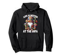 Funny Saying For Men Life Is Better At The Sofa Hippie Gnome Sudadera con Capucha