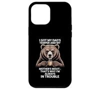 Funny Saying Got Dad's Temper Mom's Mouth Bear Coffee Carcasa para iPhone 12 Pro Max