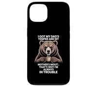 Funny Saying Got Dad's Temper Mom's Mouth Bear Coffee Carcasa para iPhone 13