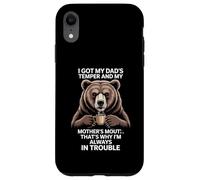 Funny Saying Got Dad's Temper Mom's Mouth Bear Coffee Carcasa para iPhone XR