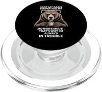 Funny Saying Got Dad's Temper Mom's Mouth Bear Coffee PopSockets PopGrip para MagSafe