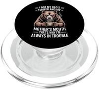 Funny Saying Got Dad'S Temper Mom'S Mouth Bear Coffee PopSockets PopGrip para MagSafe