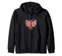 Funny Saying Live Forever Grunge con la Bandera del Reino Unido en Forma de corazón para Mujeres y Hombres Sudadera con Capucha
