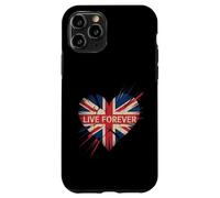 Funny Saying Live Forever Grunge con la Bandera del Reino Unido en Forma de corazón para Mujeres y Hombres Carcasa para iPhone 11 Pro