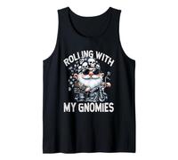 Funny Saying Motorcycle Biker GNOME Rolling with My Gnomies Camiseta sin Mangas