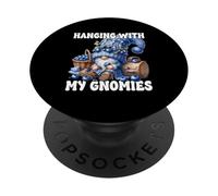 Funny Saying With Summer Gnome And Fresh Picked Blueberries PopSockets PopGrip Adhesivo