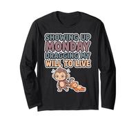 Funny Sayings Kawaii Cute Baby Monkey Meme Hombres Mujeres Manga Larga