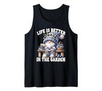 Funny Sayings Summer Gnome Life Is Better In The Garden Camiseta sin Mangas