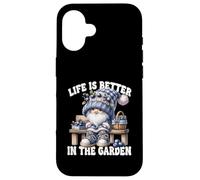 Funny Sayings Summer Gnome Life Is Better In The Garden Carcasa para iPhone 16