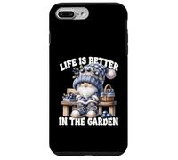 Funny Sayings Summer Gnome Life Is Better In The Garden Carcasa para iPhone 7 Plus/8 Plus