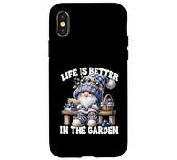 Funny Sayings Summer Gnome Life Is Better In The Garden Carcasa para iPhone X/XS