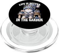 Funny Sayings Summer Gnome Life Is Better In The Garden PopSockets PopGrip para MagSafe