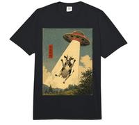 Funny Scared Cow UFO Selfie Alien Nave Espacial Granja Humor Comfort Colors Adult Heavyweight T-Shirt