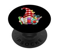 Funny School GNOME For Teacher Cute Welcome Back To School PopSockets PopGrip Adhesivo