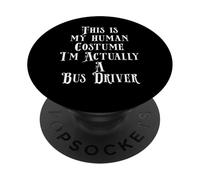 Funny School or City Bus Driver Costume For Bus Driving Gift PopSockets PopGrip Adhesivo