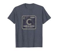 Funny Sci Fi Carbon Based Life Form Science Teacher T Shirt Camiseta, Hombre, Azul Jaspeado, 6XL