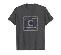 Funny Sci Fi Carbon Based Life Form Science Teacher T Shirt Camiseta, Hombre, Jaspeado Oscuro, S