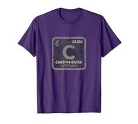 Funny Sci Fi Carbon Based Life Form Science Teacher T Shirt Camiseta, Hombre, Morado, S