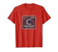 Funny Sci Fi Carbon Based Life Form Science Teacher T Shirt Camiseta, Hombre, Rojo, 3XL
