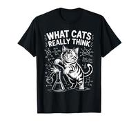 Funny Science Cat What Cats Really Think Humor Cute Science Camiseta