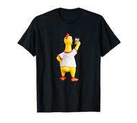 Funny Screaming Yellow Rubber Chicken Toy Takes Selfie Camiseta