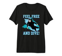 Funny Scuba Diver Diving Feel Free and Dive For Men Women Camiseta Premium