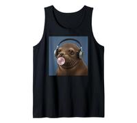 Funny Sea Lion Music Lover Bubblegum Zoo Niños Niñas Niños Camiseta sin Mangas