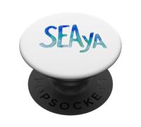Funny Sea Ya Sea Glass Watercolor Cute Beach Lovers PopSockets PopGrip Adhesivo