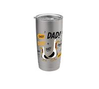 Funny Seagull Dad Father's Day Papa Seagulls Vaso térmico de acero inoxidable de doble pared